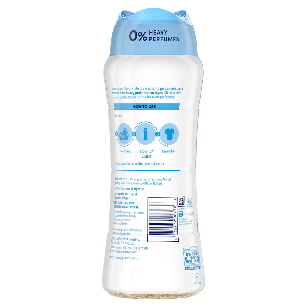Downy Light In-Wash Scent Booster Laundry Beads - No Heavy Perfumes, Ocean Mist Scent, 18.2 oz