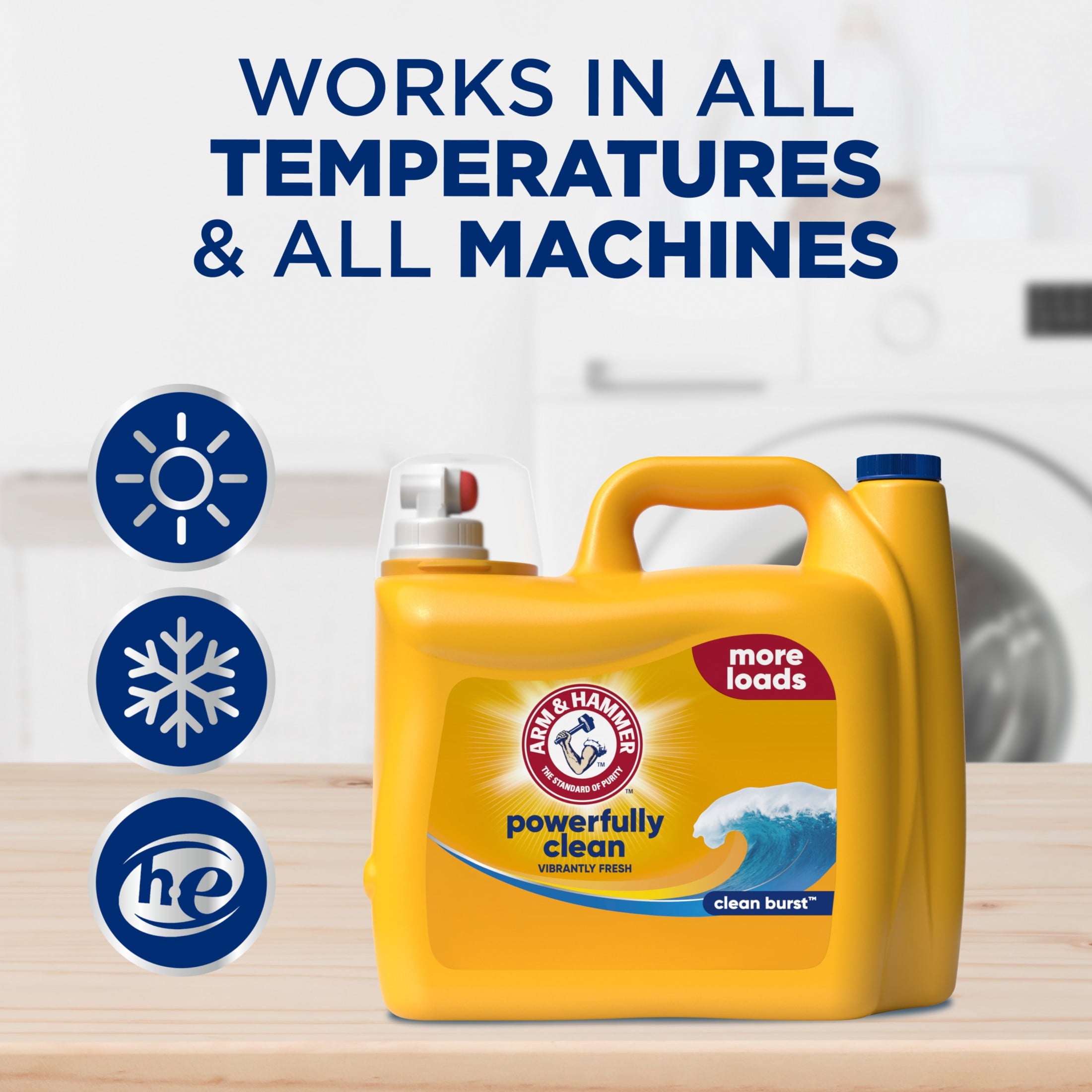 ARM & HAMMER Laundry Detergent Liquid - Clean Burst, 4 Extra Loads, 174 fl oz, 174 Loads
