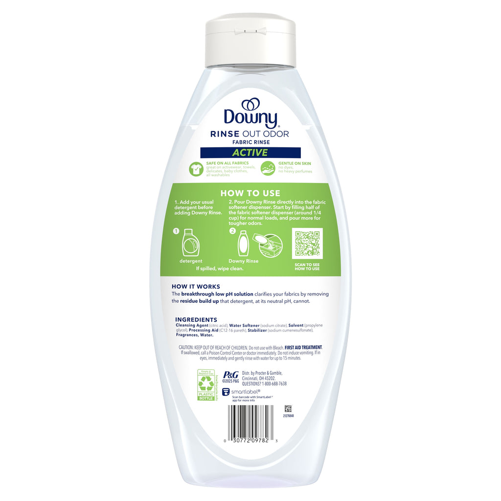 Downy Rinse Out Odor Laundry Rinse - Active Fresh Scent, 48 fl oz