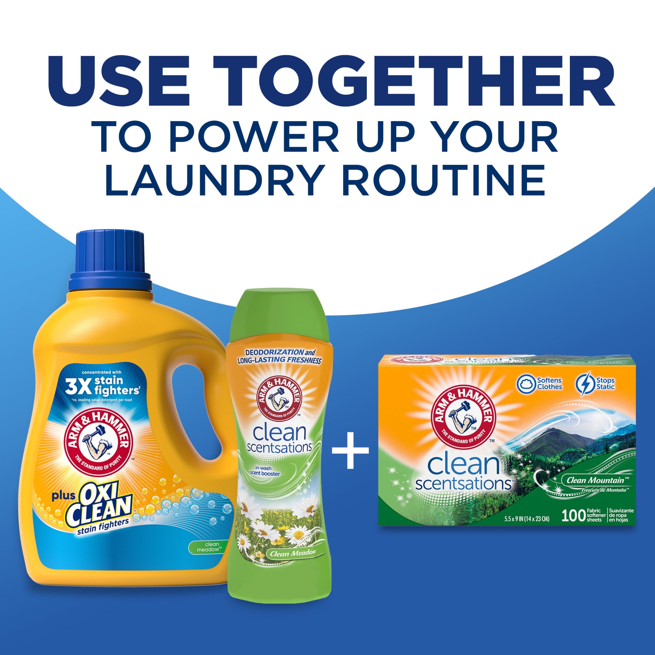 ARM & HAMMER Plus OxiClean Clean Meadow - 77 Loads Liquid Laundry Detergent, 100.5 fl oz