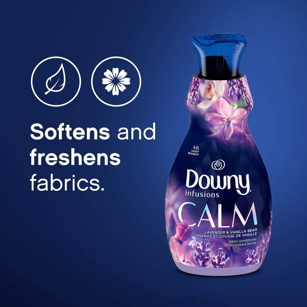 Downy Ultra Soft Fabric Softener Liquid - Calm, Lavender and Vanilla Bean, 56 fl oz, Pack of 2