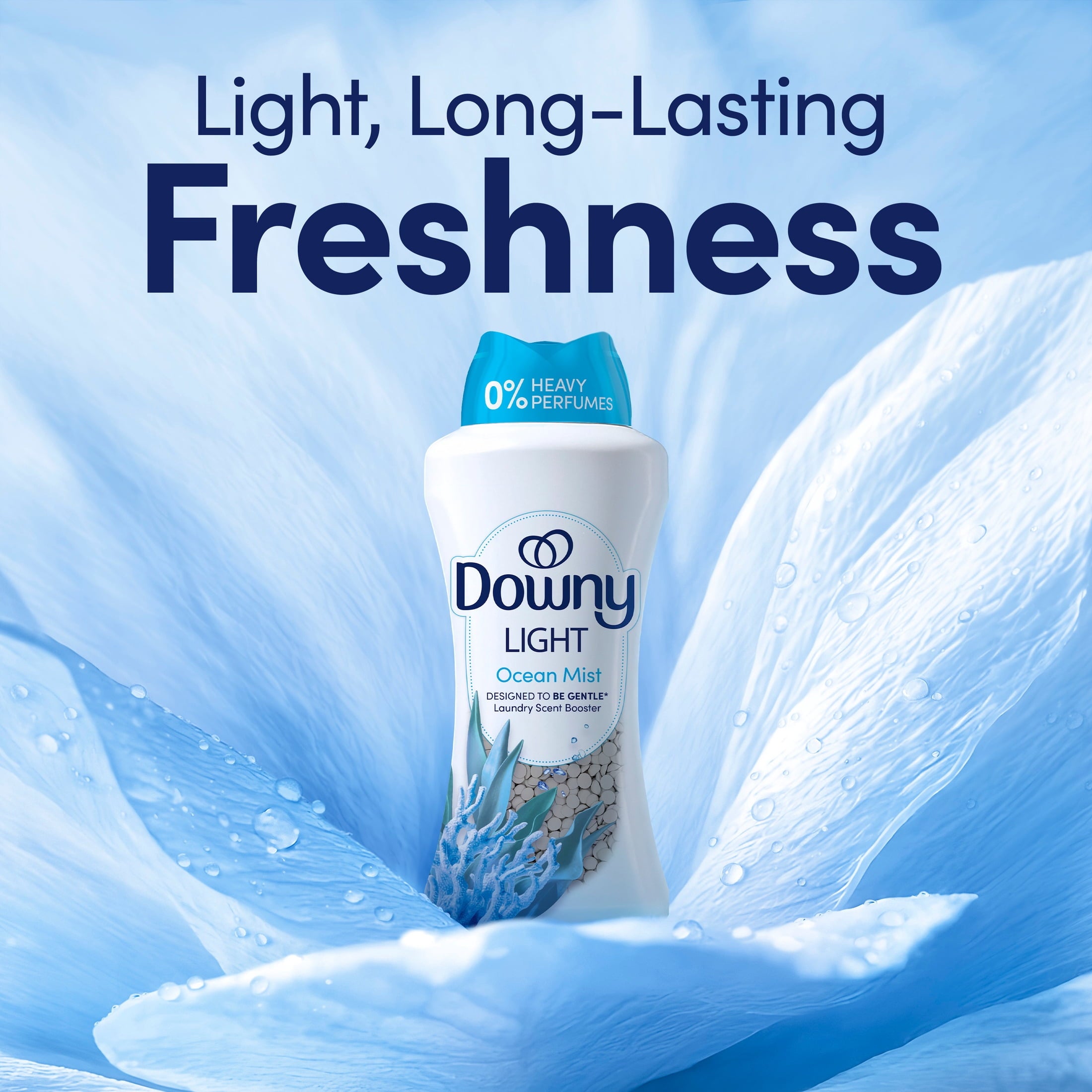 Downy Laundry Scent Beads - Light In-Wash Scent Booster, No Heavy Perfumes, Ocean Mist Scent, 30.1 oz