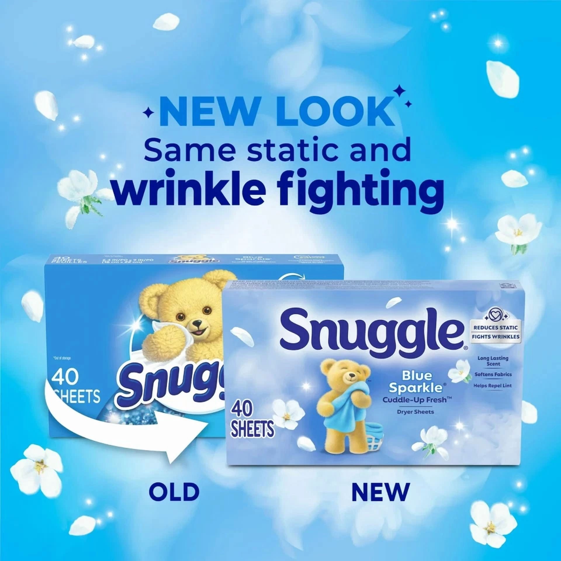 Snuggle Fabric Softener Dryer Sheets - Blue Sparkle, 40 Count