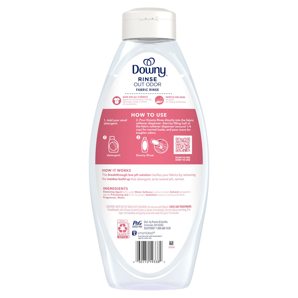 Downy Rinse Out Odor Laundry Rinse - Tackles Tough Odors, Spring Breeze Scent, 48 fl oz