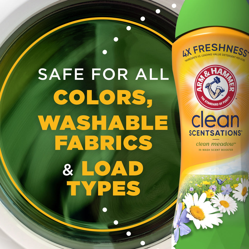ARM & HAMMER Clean Scentsations Scent Booster - Laundry Beads Alternative, Clean Meadow scent, 24 Oz - 4-Pack