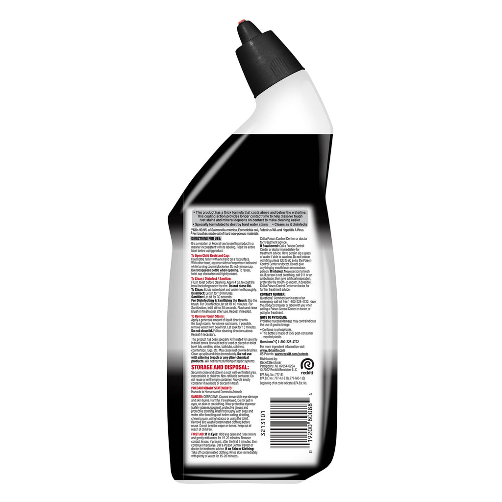 Lysol Toilet Bowl Cleaner Clinging Gel - Lime & Rust Remover, Disinfecting Bathroom Cleaner and Toilet Bowl Stain Remover, 24 fl oz