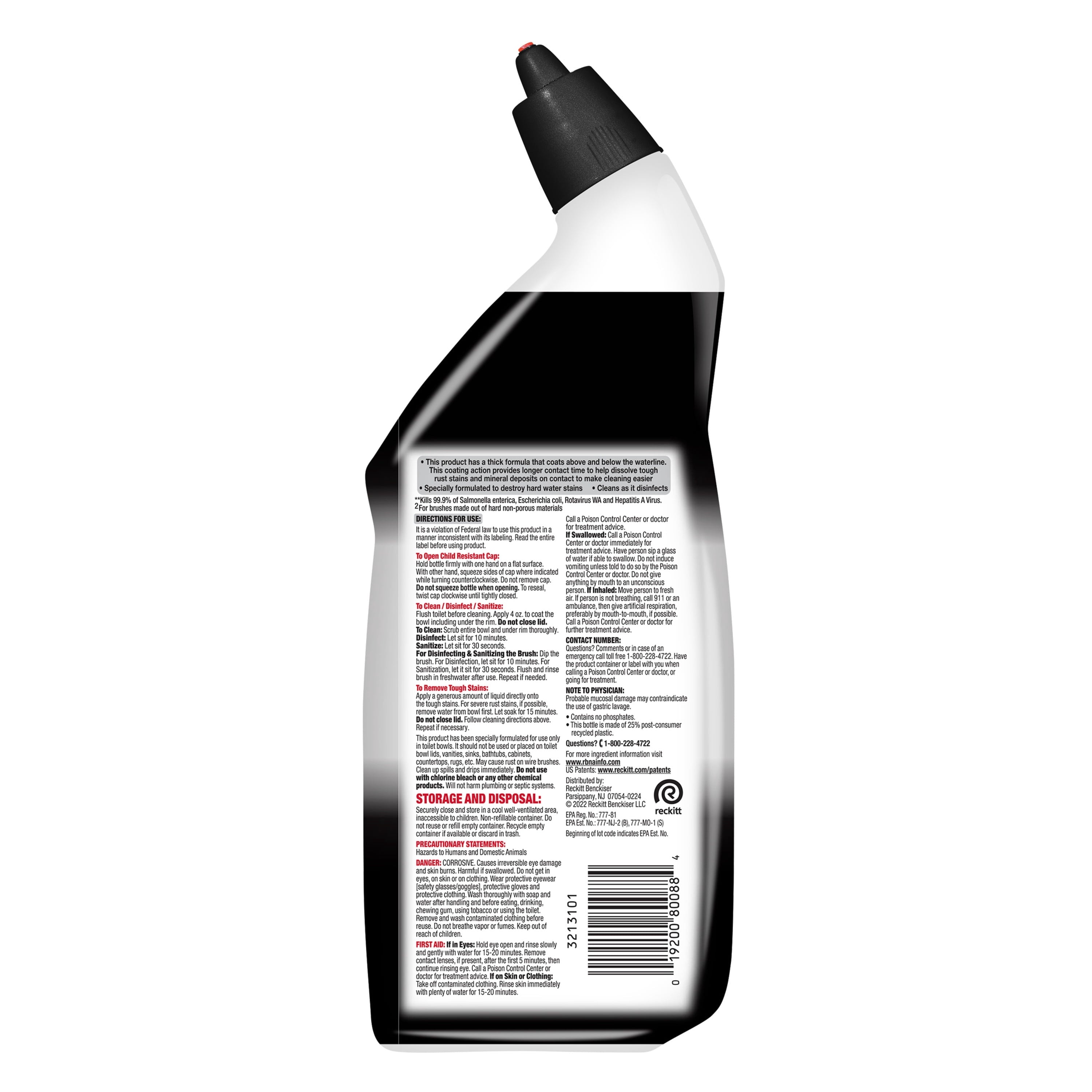Lysol Toilet Bowl Cleaner Clinging Gel - Lime & Rust Remover, Disinfecting Bathroom Cleaner and Toilet Bowl Stain Remover, 24 fl oz