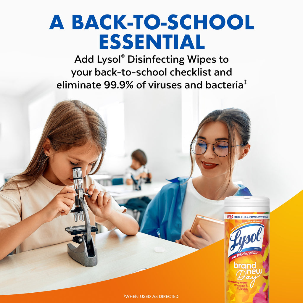 Lysol Disinfecting Wipes - All-Purpose Cleaner, Multi Surface Antibacterial Cleaning Wipes, Cleaning Supplies, Mango & Hibiscus Scent, 35 Count