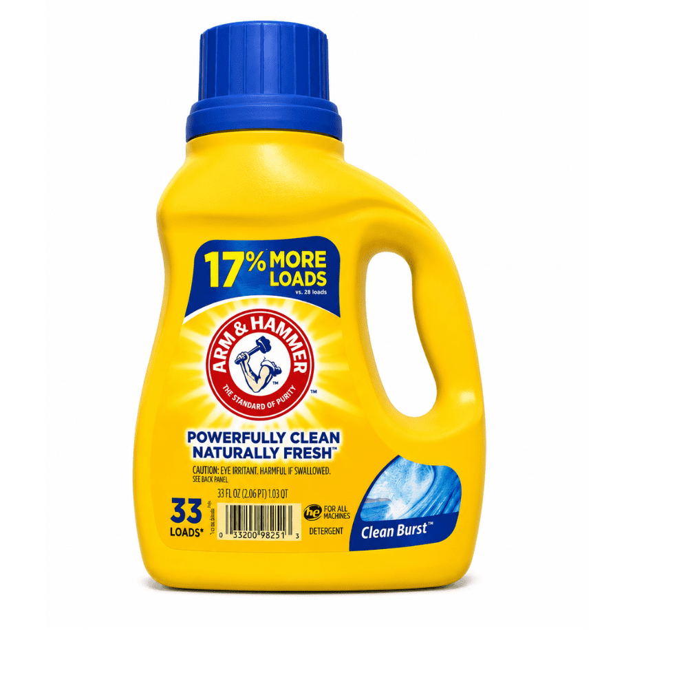 Arm & Hammer Clean Burst Liquid Laundry Detergent with Baking Soda - Clean Burst Scent, 33 fl oz, 33 Loads