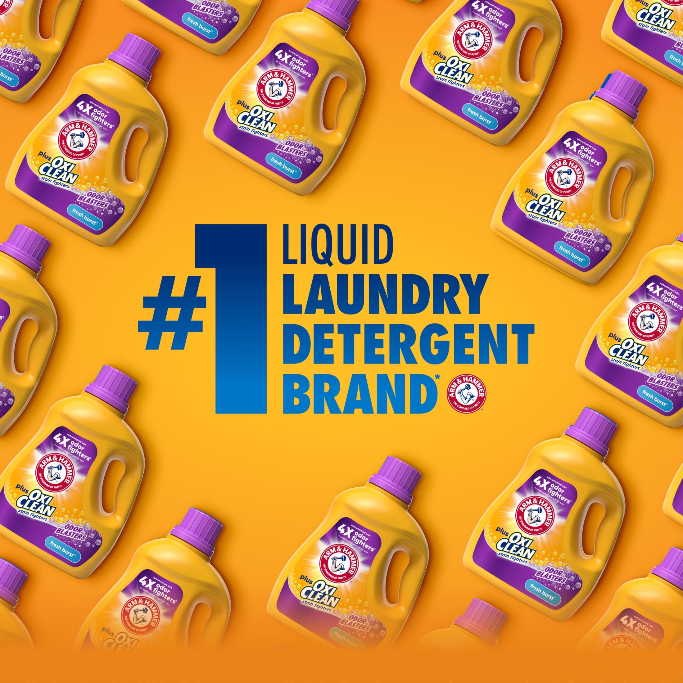 ARM & HAMMER Plus OxiClean with Odor Blasters Liquid Detergent - Fresh Burst, 158.6 Fl Oz