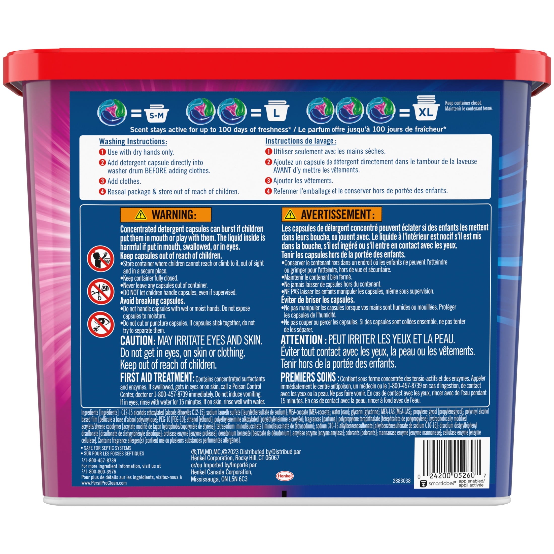 Persil Discs Laundry Detergent Pacs - Intense Fresh, High Efficiency (HE) Compatible, Laundry Soap, 62 Count