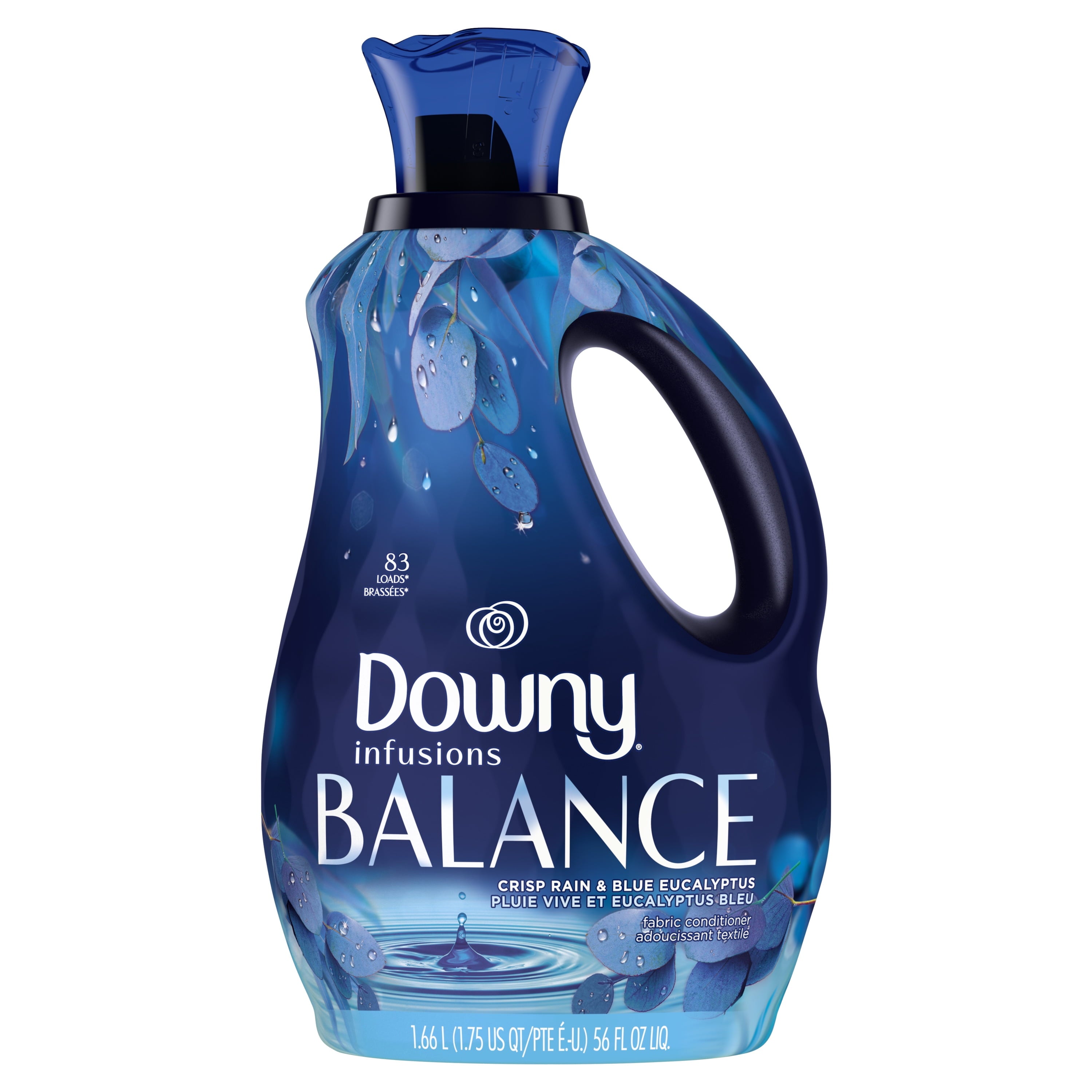 Downy Infusions Laundry Fabric Softener Liquid - BALANCE, Crisp Rain and Blue Eucalyptus, 56 fl oz