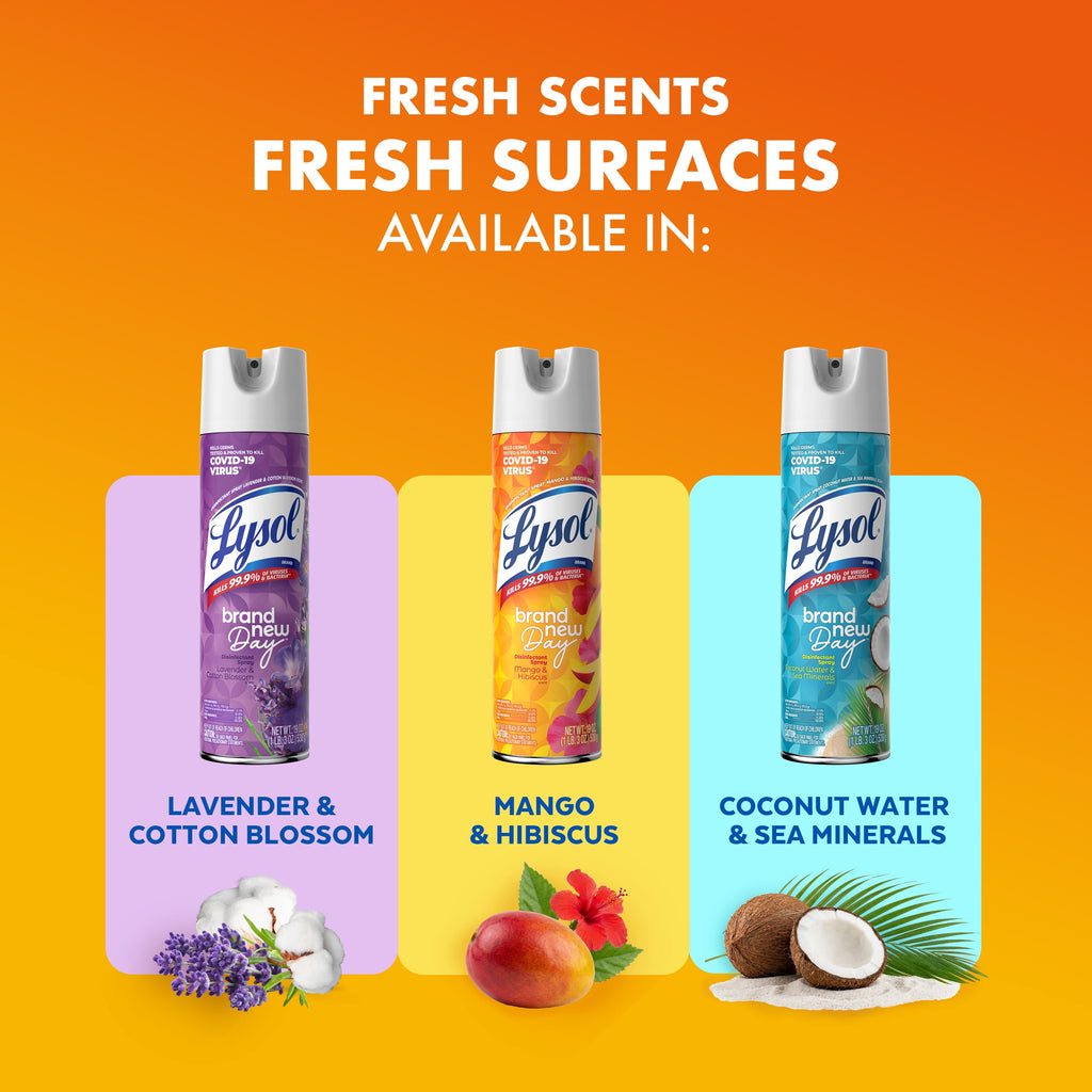 Lysol Disinfectant Sanitizing and Antibacterial Spray for Deodorizing - Mango & Hibiscus, 12.5 oz