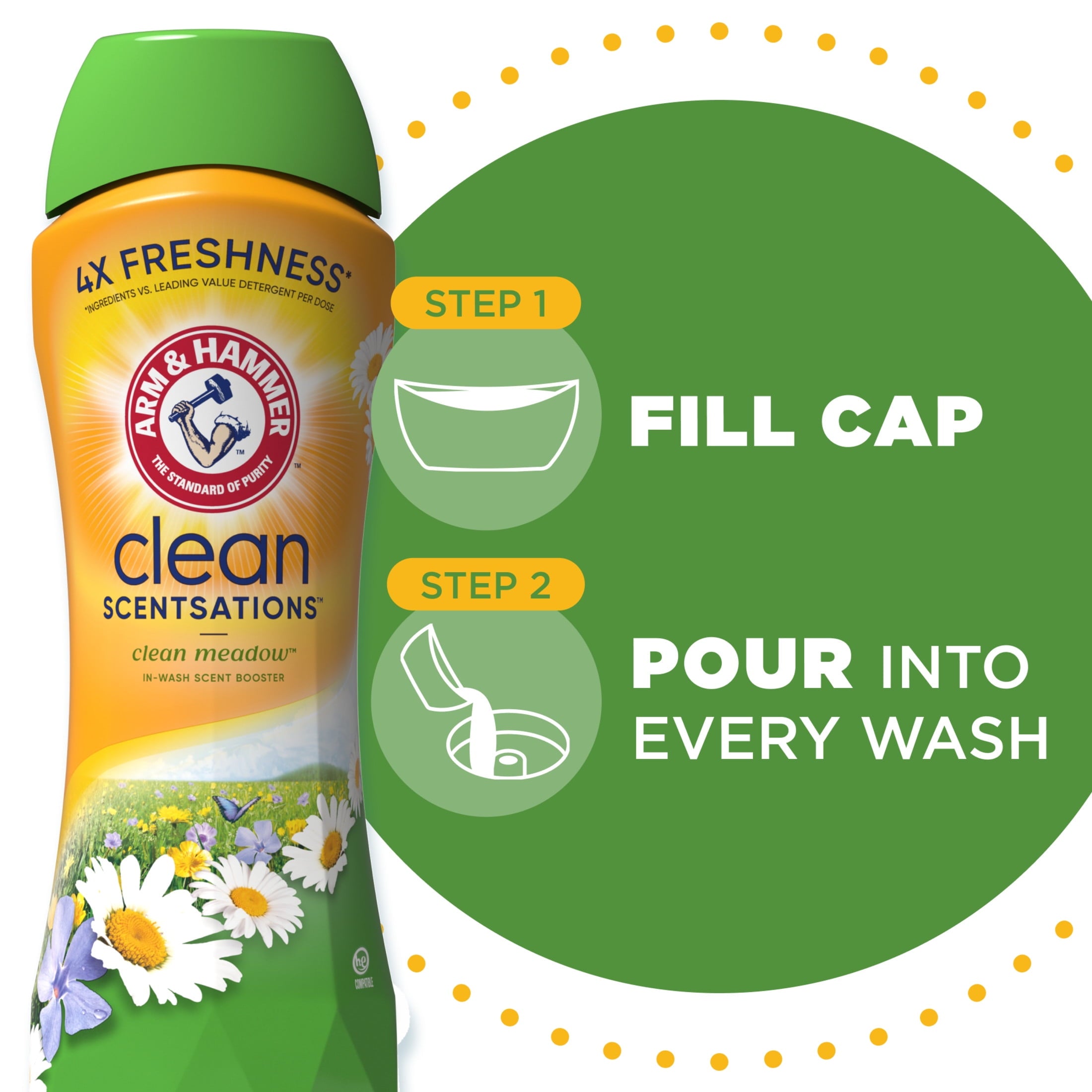 ARM & HAMMER Clean Scentsations Scent Booster - Laundry Beads Alternative, Clean Meadow scent, 24 Oz