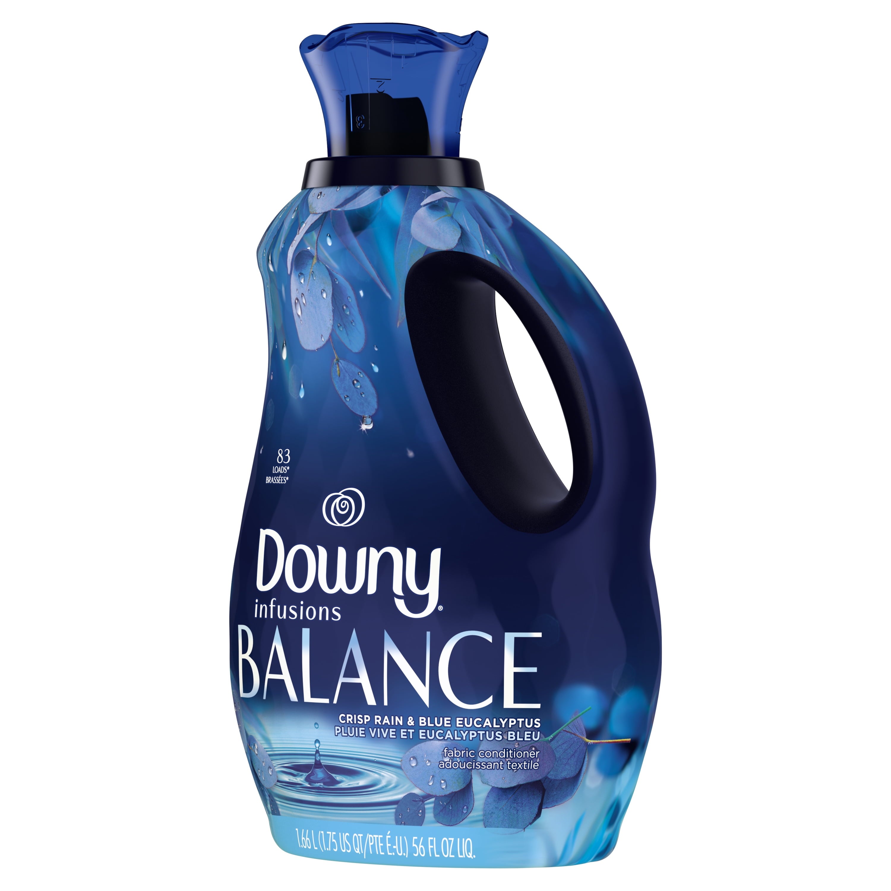 Downy Infusions Laundry Fabric Softener Liquid - BALANCE, Crisp Rain and Blue Eucalyptus, 56 fl oz