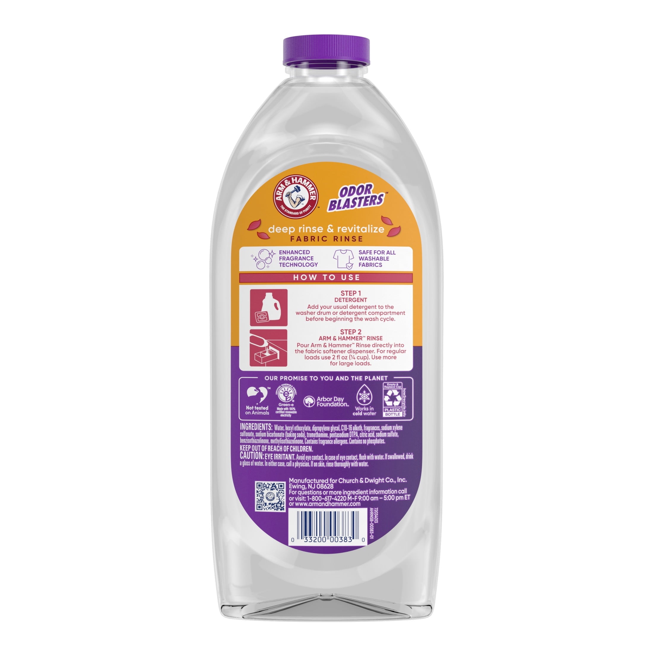 ARM & HAMMER Odor Blasters Deep Rinse and Revitalize Laundry Fabric Rinse - Fresh Escape, 50 fl oz