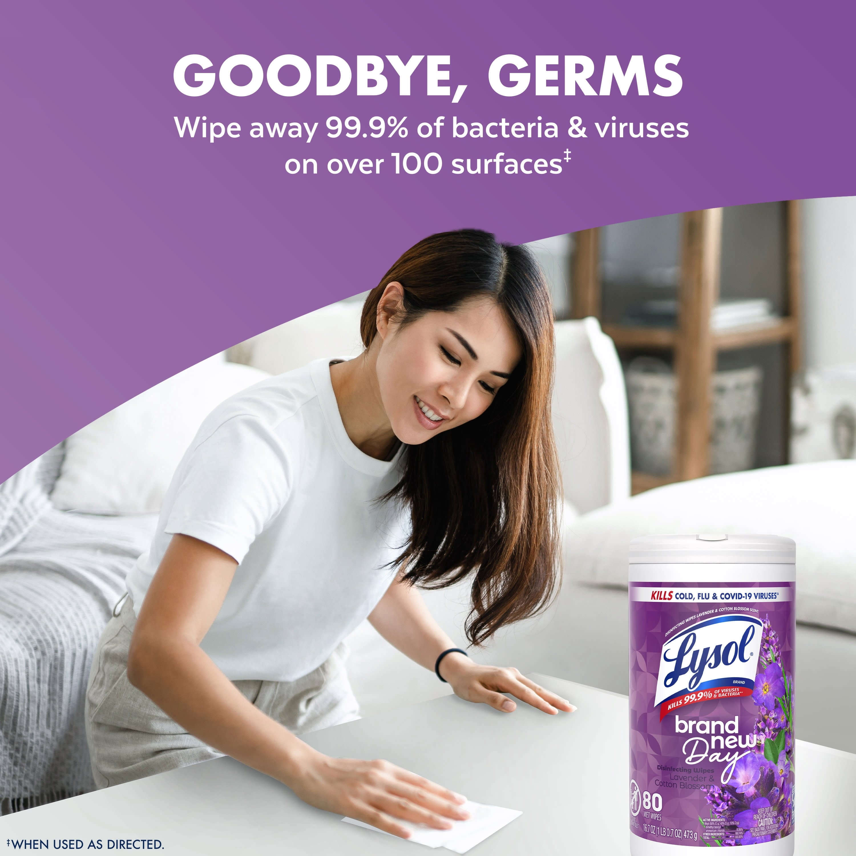 Lysol Disinfecting Wipes - All-Purpose Cleaner, Multi Surface Antibacterial Cleaning Wipes, Cleaning Supplies, Lavender + Mango Scents, 80 Count Each (Pack of 2)