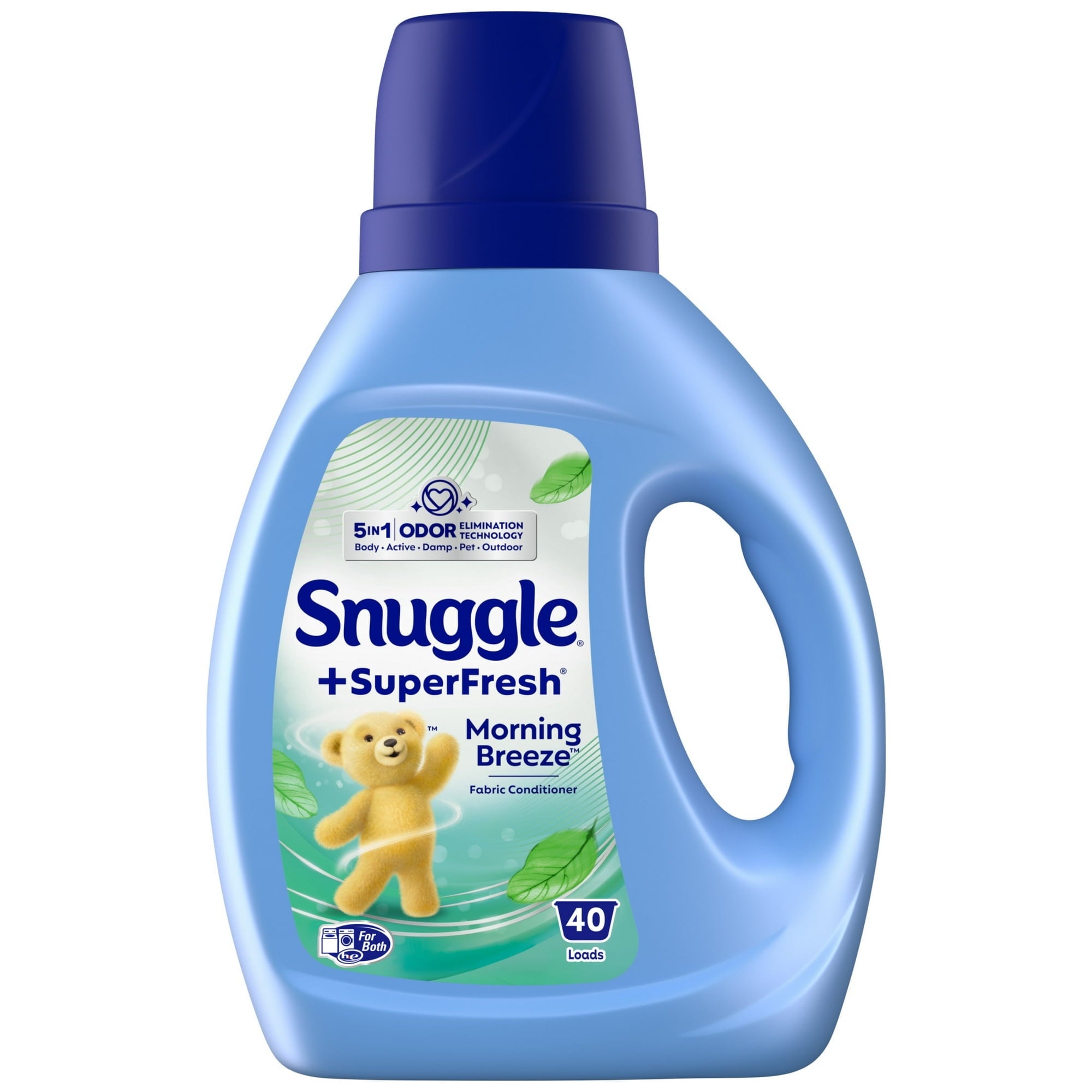 Snuggle SuperFresh Liquid Fabric Softener Morning Breeze 35.7 oz - 40 Loads with Microfiber Solid Color Towel by BundleEase