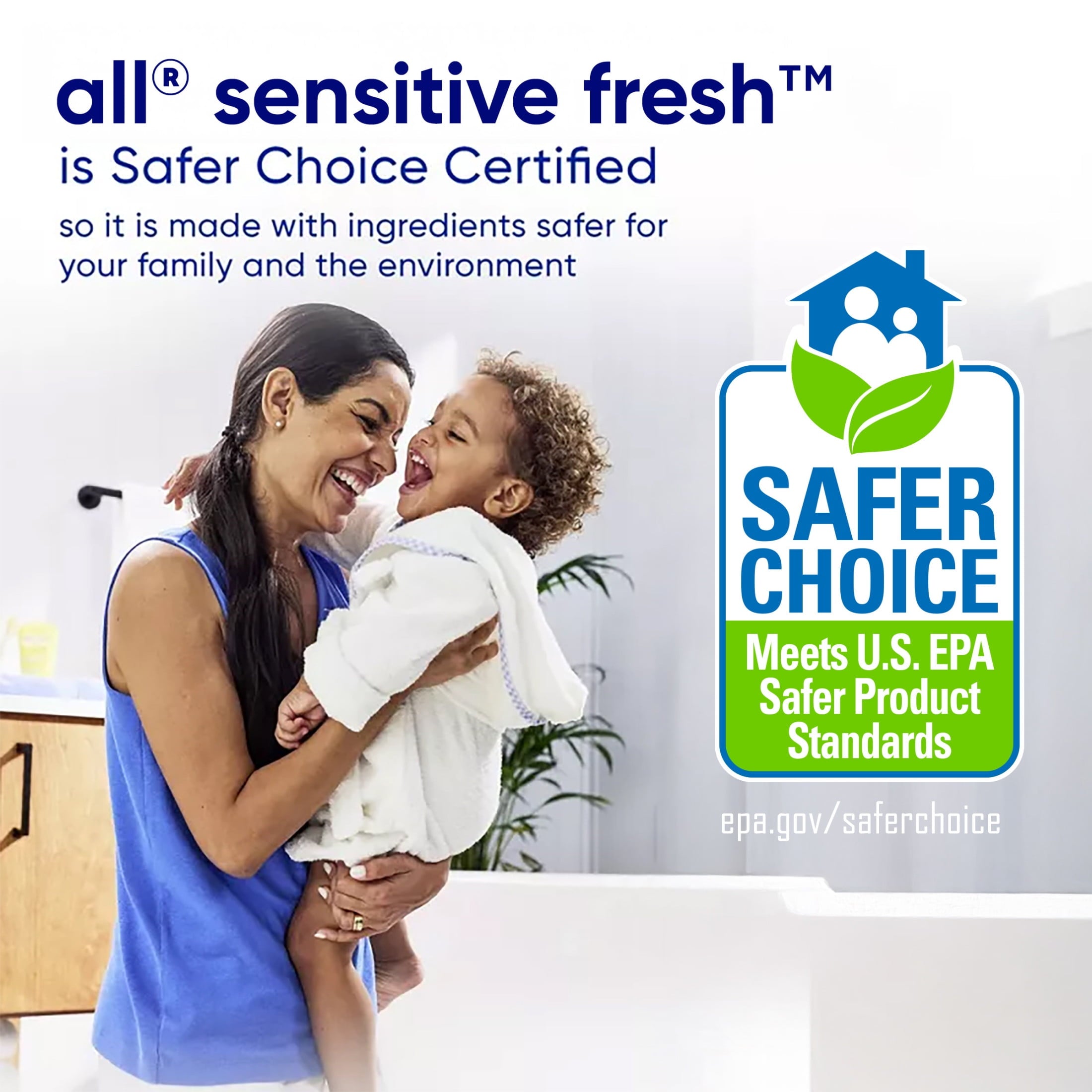 all Sensitive Fresh Liquid Laundry Detergent - Spring Breeze, 73 oz, 58 Loads