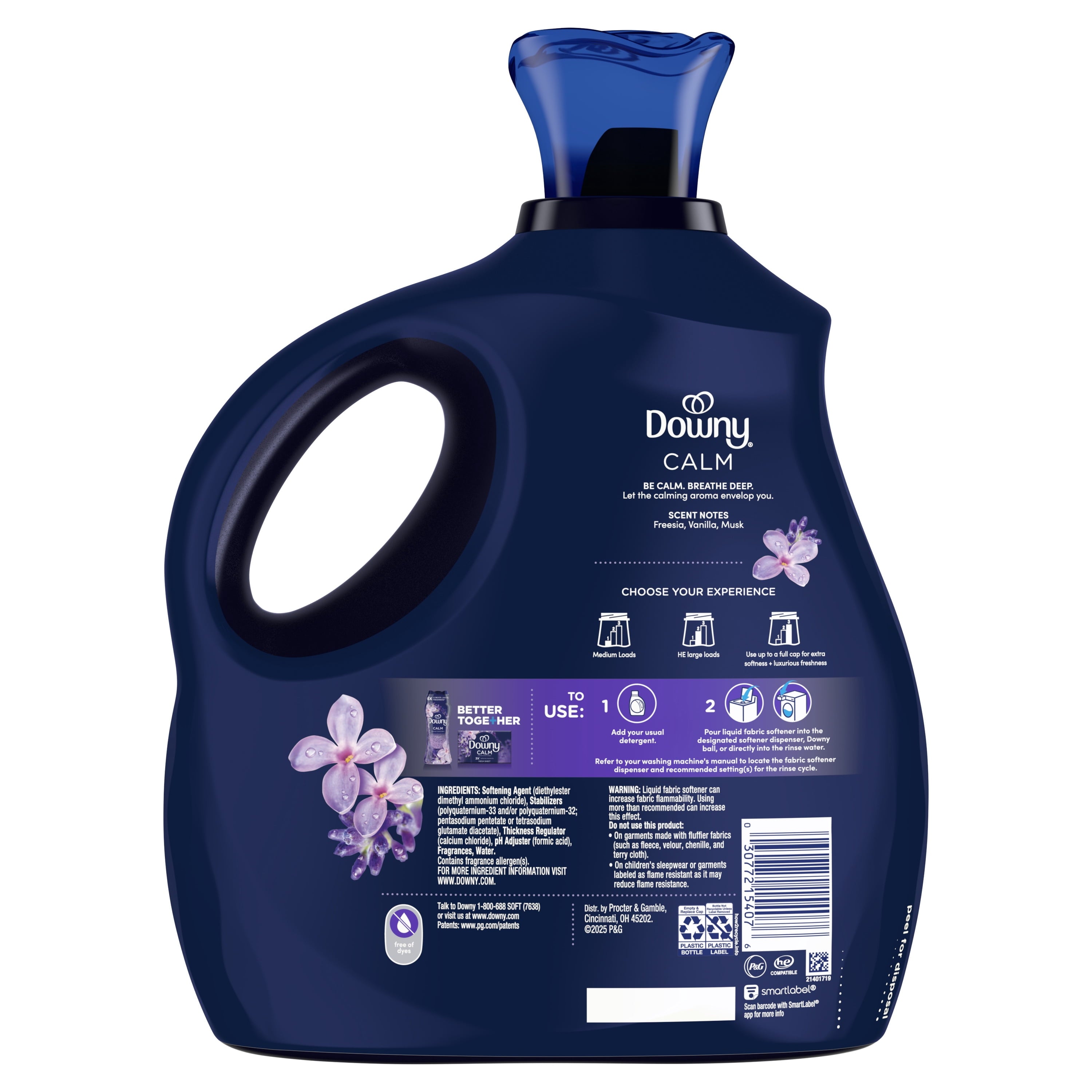 Downy Ultra Soft Liquid Fabric Softener - Calm, Lavender & Vanilla Bean, 93 fl oz, 138 Loads