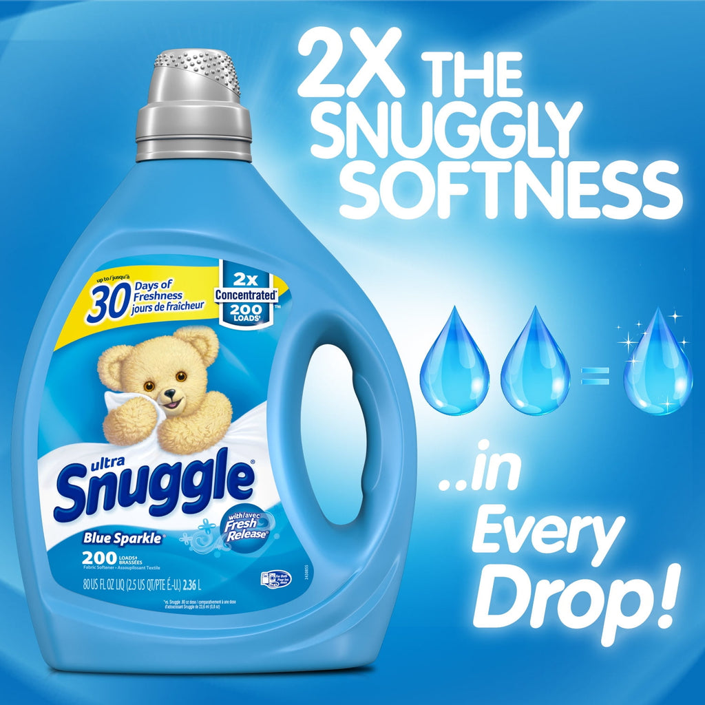 Snuggle Liquid Fabric Softener - Blue Sparkle, 2X Concentrated, 200 Loads