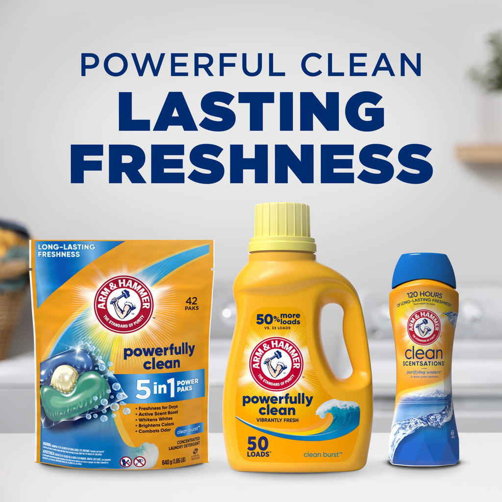 ARM & HAMMER Clean Scentsations Scent Booster - Laundry Beads Alternative, Clean Meadow scent, 24 Oz - 4-Pack
