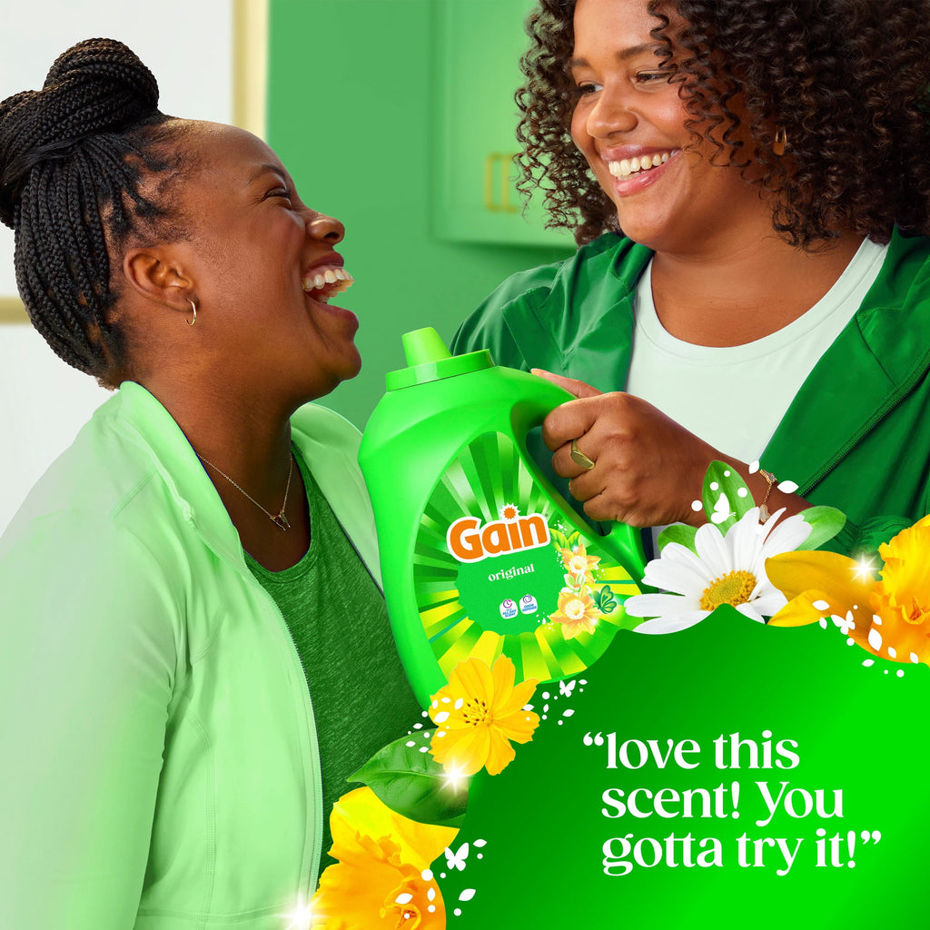 Gain Laundry Detergent Liquid - Now with Odor Defense, Original Scent, 132 fl oz, 100 Loads