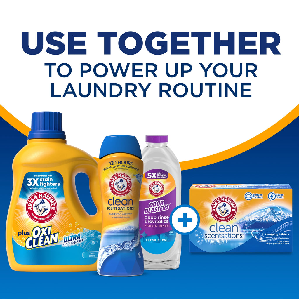 ARM & HAMMER Plus OxiClean Ultra Stain Fighters Liquid Laundry Detergent - Fresh Scent, 96.2 Fl Oz