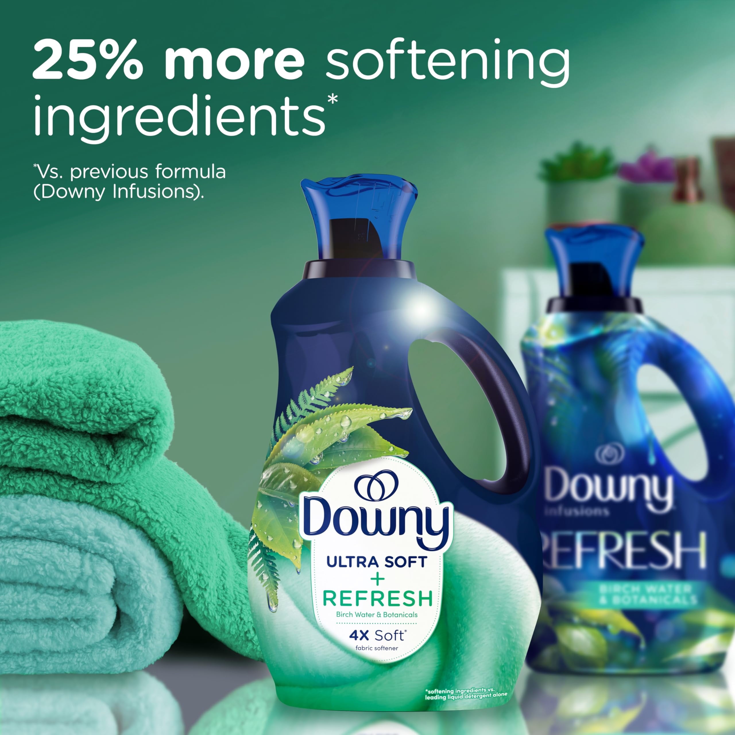 Downy Ultra Soft Fabric Softener Liquid - Refresh, Birch Water and Botanicals, 26 fl oz, 39 Loads