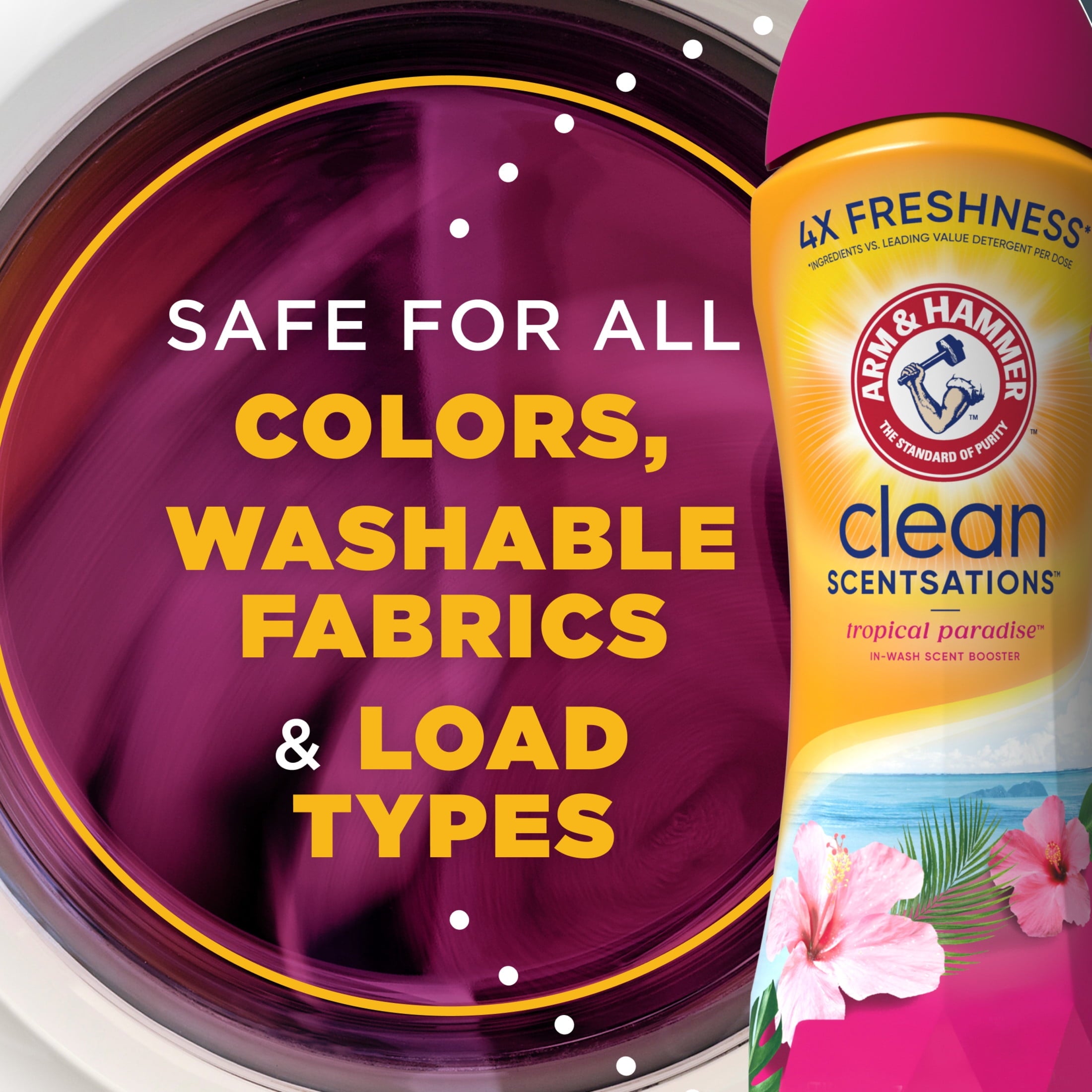 ARM & HAMMER Clean Scentsations In-Wash Scent Booster - Laundry Scent Booster Tropical Paradise scent, 24 Oz