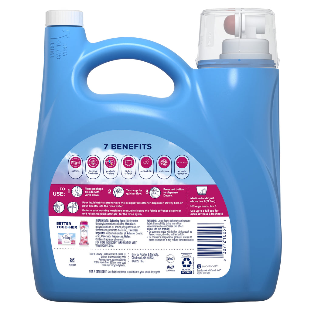 Downy Liquid Fabric Softener and Conditioner - April Fresh Scent, 140 fl oz, 190 Loads