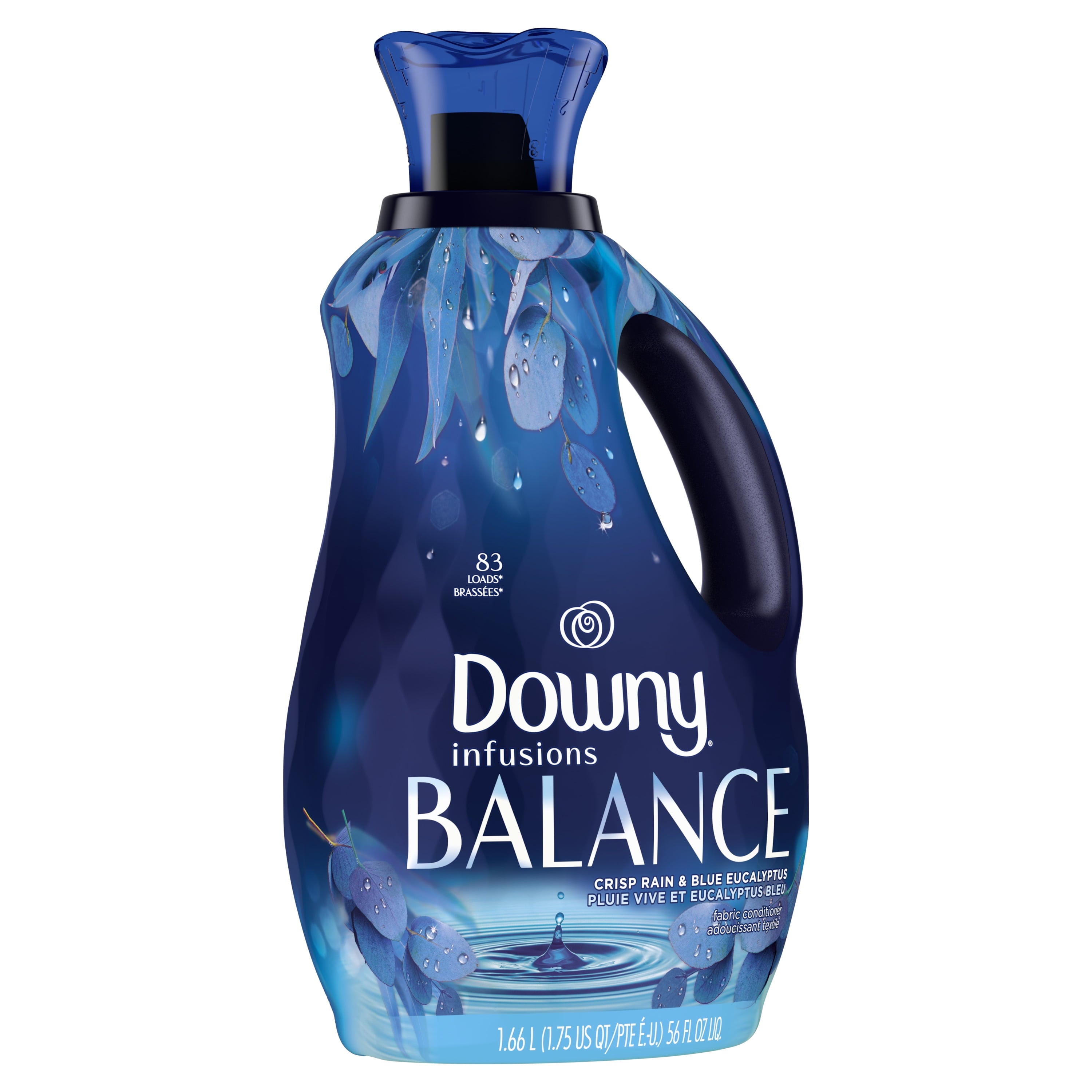 Downy Infusions Laundry Fabric Softener Liquid - BALANCE, Crisp Rain and Blue Eucalyptus, 56 fl oz