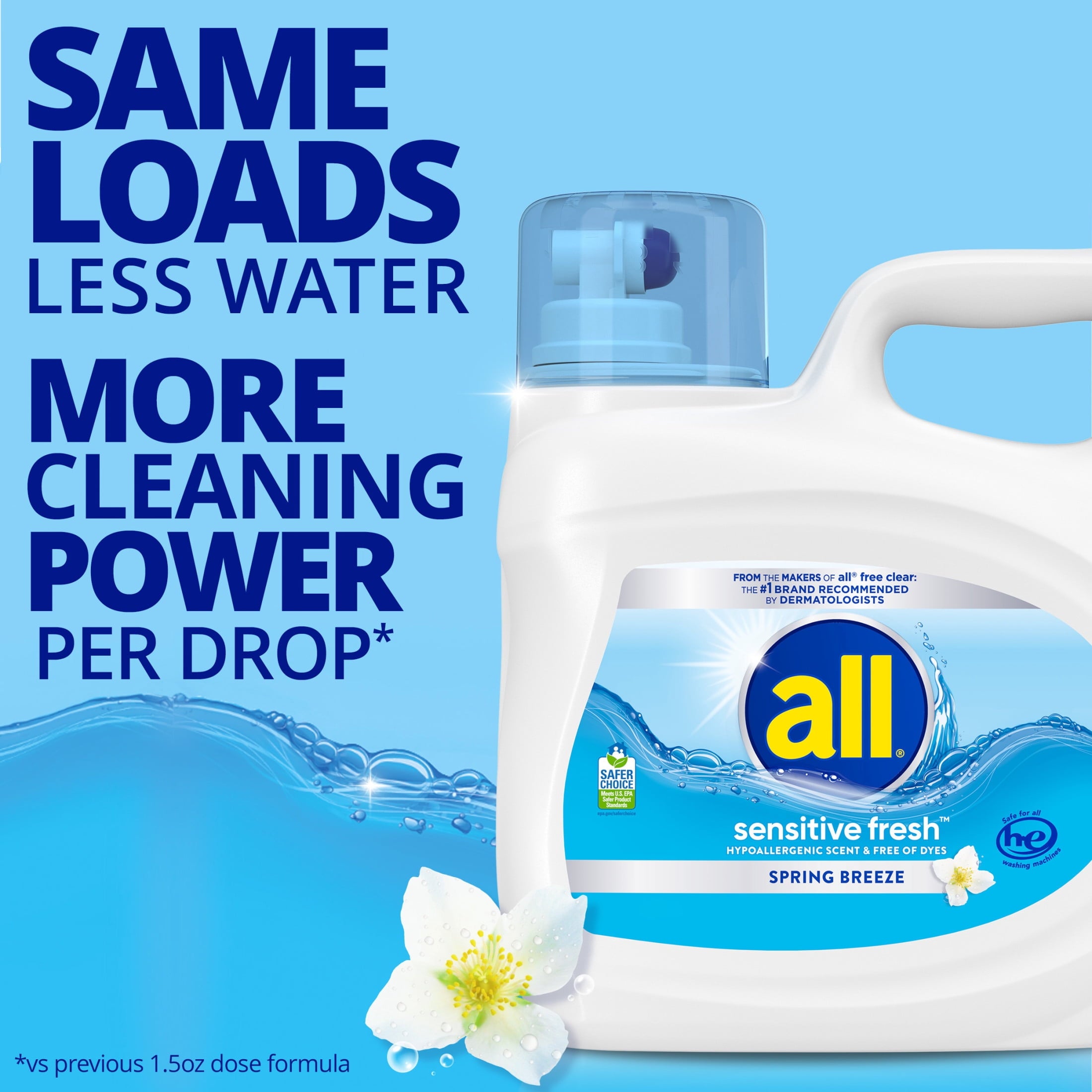 all sensitive fresh Spring Breeze Scented Liquid Laundry Detergent - 118 oz, 94 Loads
