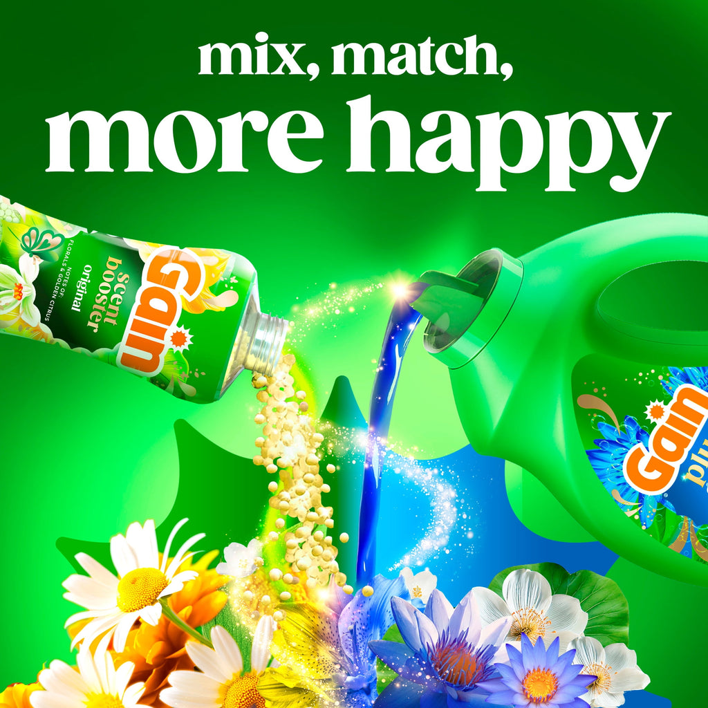 Gain Plus Laundry Detergent Liquid - Now with Odor Defense + OXI, Waterfall Delight Scent, 60 fl oz, 45 Loads