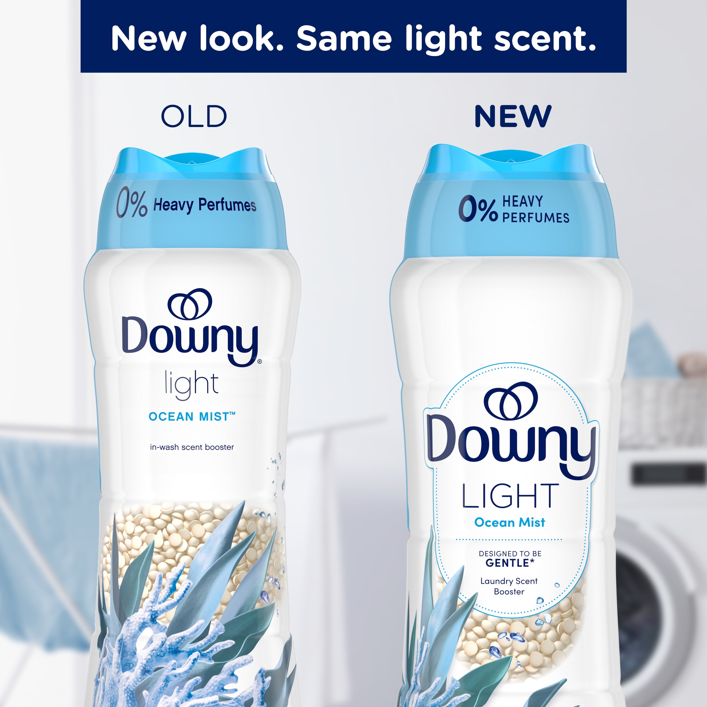 Downy Light In-Wash Scent Booster Laundry Beads - No Heavy Perfumes, Ocean Mist Scent, 18.2 oz