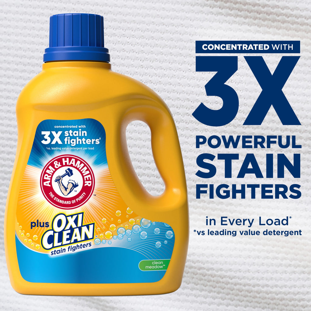 ARM & HAMMER Plus OxiClean Clean Meadow - 77 Loads Liquid Laundry Detergent, 100.5 fl oz