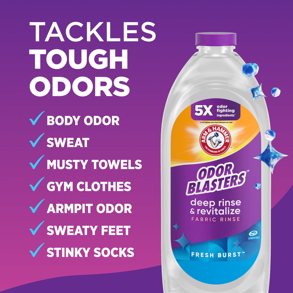ARM & HAMMER Odor Blasters Deep Rinse and Revitalize Fabric Rinse - Fresh Burst, 28 fl oz - 6-Pack