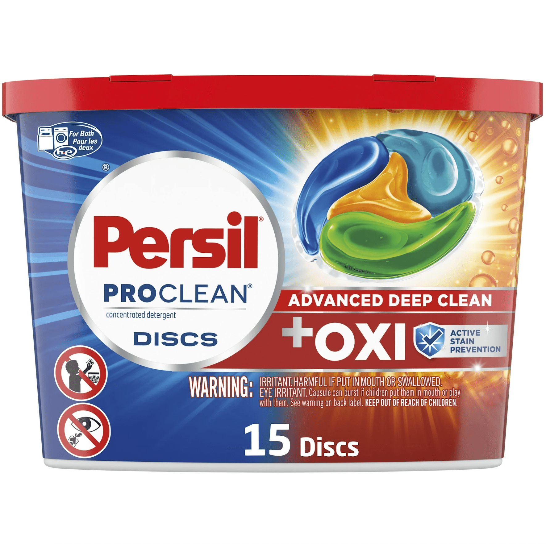 Persil Discs Laundry Detergent Pacs - Oxi, 15 Count - 2-Pack